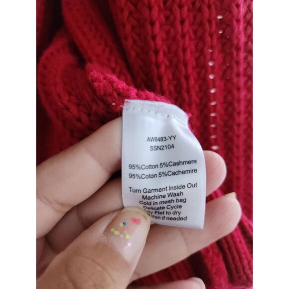 ATM Anthony Thomas Melillo Women Red Cotton/Cashmere Cardigan size Medium - Picture 10 of 10